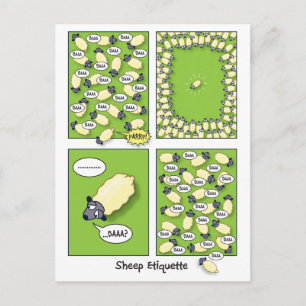 Sheep Etiquette Postcard