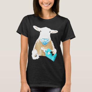 Sheep Face Costume wearing a face mask Halloween T-Shirt