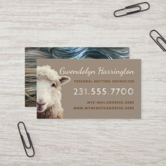 Sheep Face Knitting Wool Arts Business Card