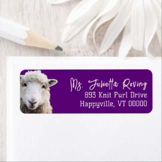 Sheep Face Purple Adresse de retour