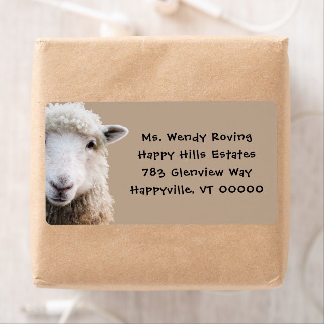 Sheep Face Wool Farmer Lamb Return Address (Insitu)