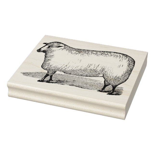 Sheep Facing Left Vintage Rubber Art Stamp (Stamp)