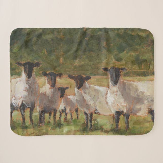 Sheep Family Sherpa Blanket (Front (Horizontal))