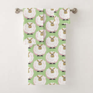 Sheep Flock Cartoon Bath Towel Set