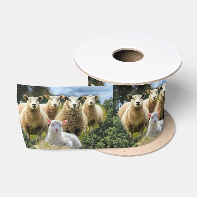 Sheep Flock Sheep Herd Baby Lamb Satin Ribbon (Spool)