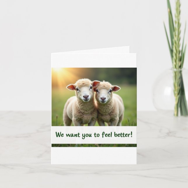 Sheep Friends Get Well Card (Front)