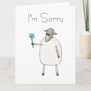 Sheep Giving a Flower, Sorry. Card