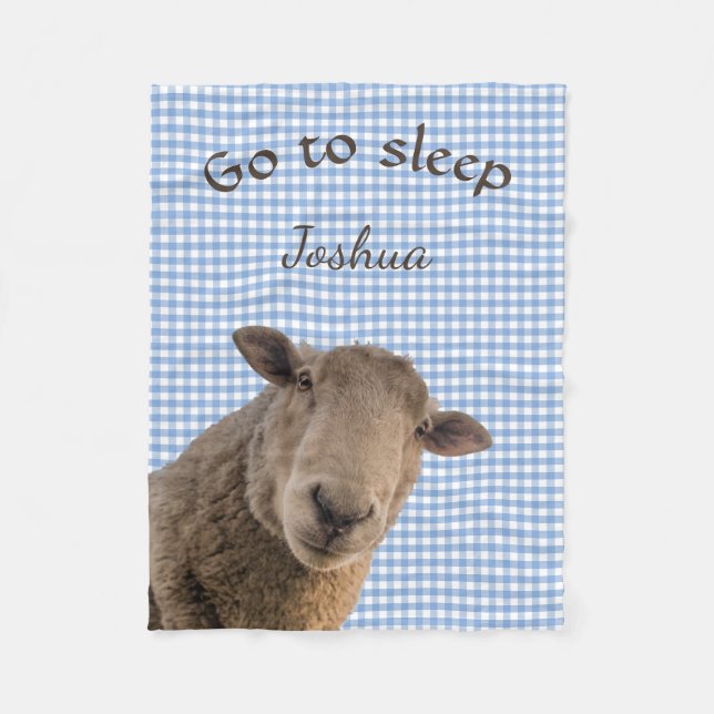 Sheep Go to Sleep Personalized Fleece Blanket (Front)