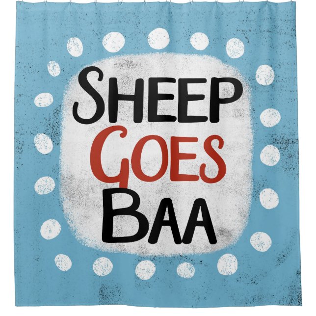 Sheep Goes Baa Shower Curtain (Front)