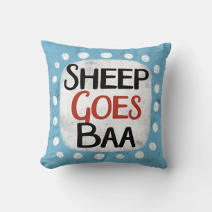 Sheep Goes Baa Throw Pillow