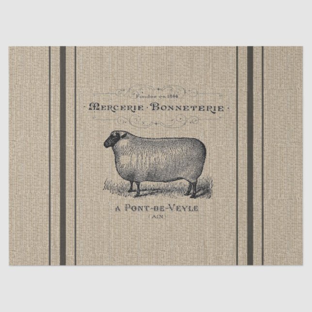 Sheep Grain Sack Tissue Paper (Front)