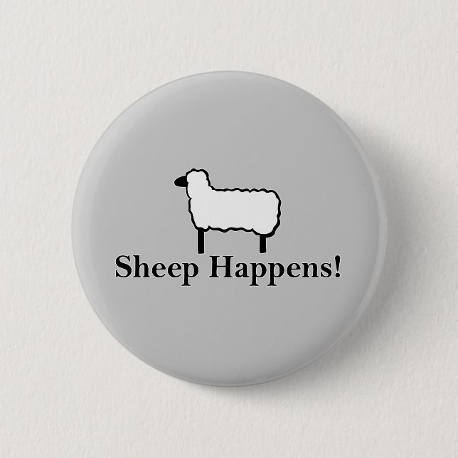 Sheep Happens! 2 Inch Round Button (Front)