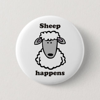 Sheep happens 2 inch round button