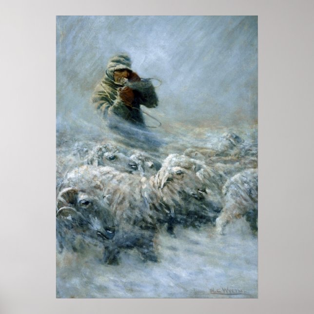 Sheep Herder, Storm by Newell Convers Wyeth Poster (Front)