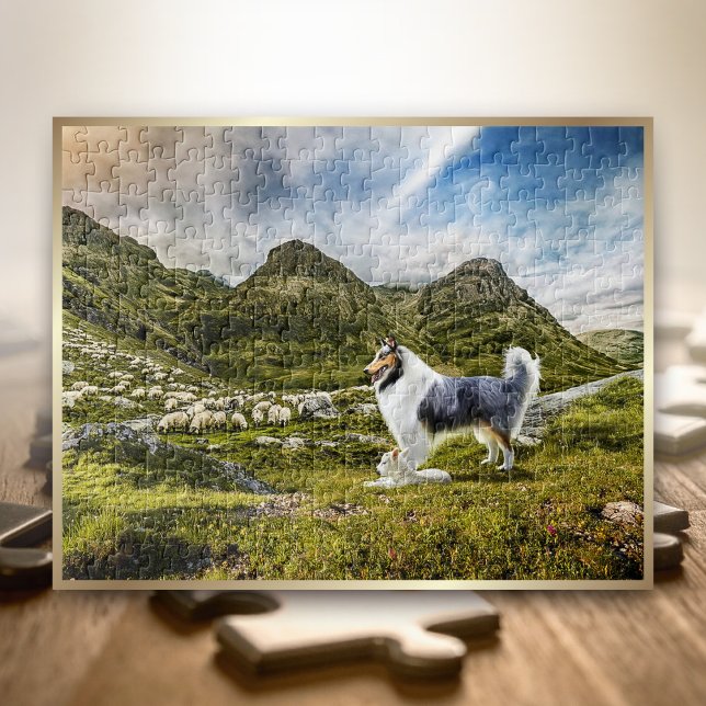 Sheep Herding Blue Merle Rough Collie - Jigsaw Puzzle (Creator Uploaded)