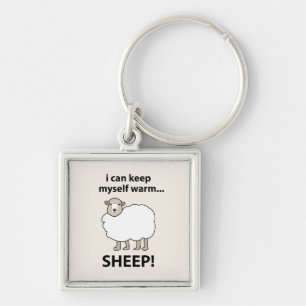 Sheep I Can Keep Myself Warm Sheep Keychain
