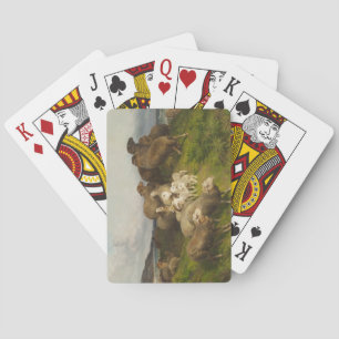 Sheep in a Meadow (by August Friedrich Schenck) Playing Cards