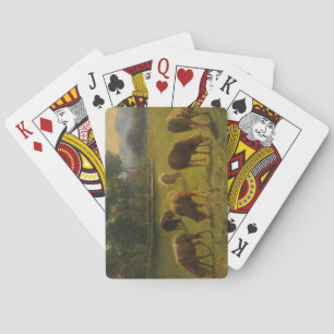 Sheep in a Rural Landscape (by Rosa Bonheur) Playing Cards