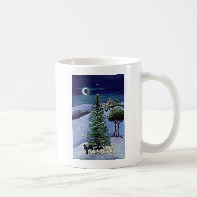 Sheep in a Winter Landscape Coffee Mug (Right)