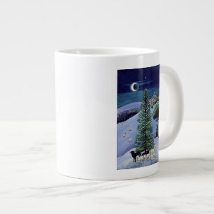 Sheep in a Winter Landscape Large Coffee Mug