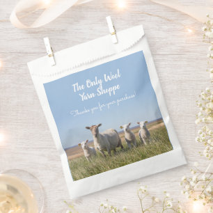 Sheep in Field Customer Thank You Wool Yarn  Favour Bag