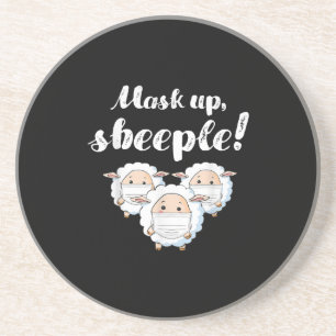 Sheep in mask   Animal Lovers Perfect Gift Coaster