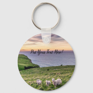 Sheep in New Zealand   Christchurch Landscape   NZ Keychain