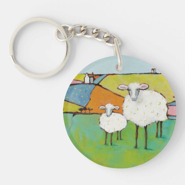 Sheep in the Meadow Keychain (Front)