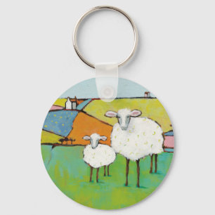 Sheep in the Meadow Keychain