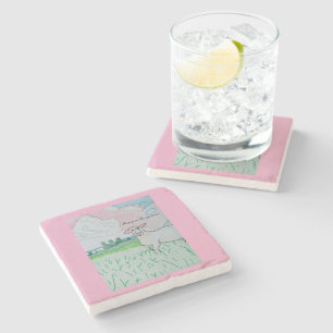 Sheep in The Pasture Stone Coaster