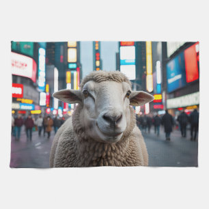 Sheep in Times Square Kitchen Towel