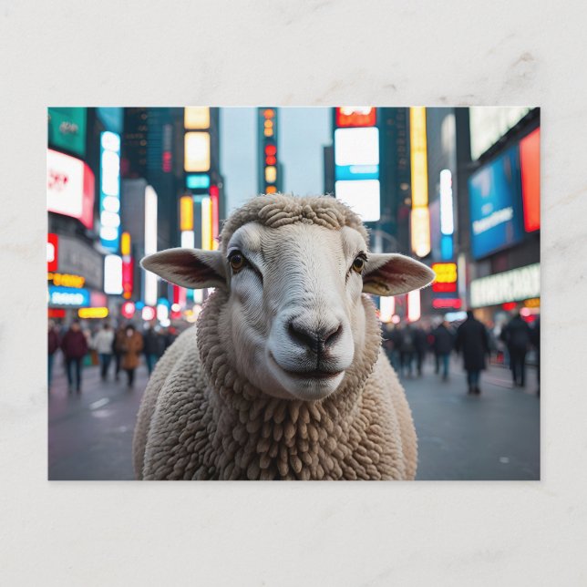 Sheep in Times Square Postcard (Front)