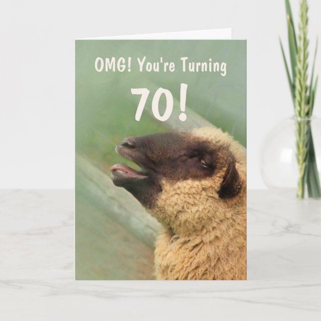 Sheep Joke 70th Birthday Card (Front)