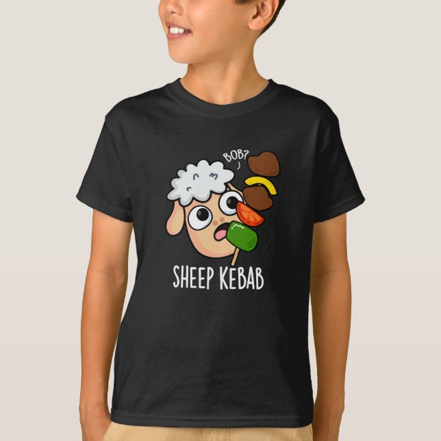 Sheep Kebab Funny Shish Kebab Pun Dark BG T-Shirt (Front)