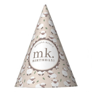 Sheep Lamb Cute Farm Animals Birthday Party Hat