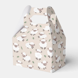 Sheep & Lamb Cute Hand Drawn Farm Animals Favor Box