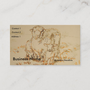 Sheep Lamb Drawing Business Cards