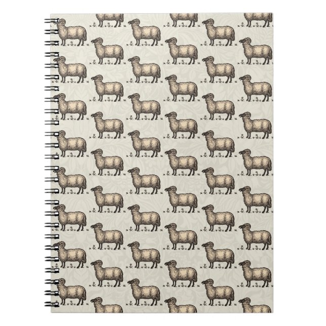 Sheep Lamb Farm Animal Vintage Notebook (Front)