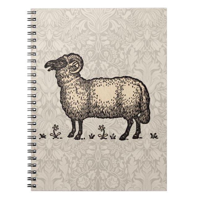 Sheep Lamb Farm Animal Vintage Notebook (Front)