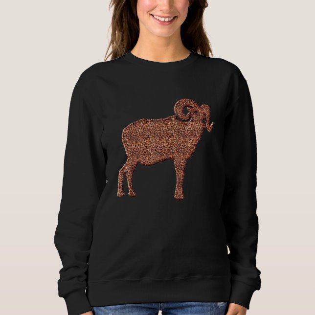 Sheep lamb ram Coffee Beans Sweatshirt (Front)