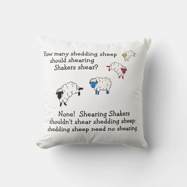 Sheep/Lamb Shearing tongue-twister poem Throw Pillow (Front)