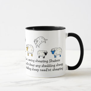 Sheep, Lamb Shearing tounge-twister poem cartoon Mug
