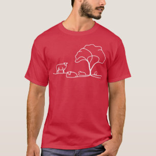 Sheep Line Drawing - vintage T-Shirt