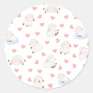 Sheep love classic round sticker