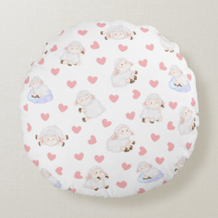 Sheep love round pillow