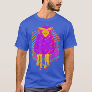 Sheep Lover 80s Vaporwave Art Farm Animal Farmer S T-Shirt