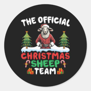 Sheep Lover Xmas Lights Christmas Tree Christmas S Classic Round Sticker