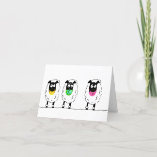 Sheep masks thank you card