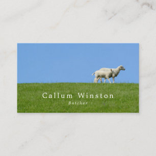 Sheep on Grass, Farmer & Butcher Business Card