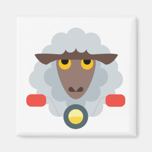 Sheep on Motorcycle Magnet